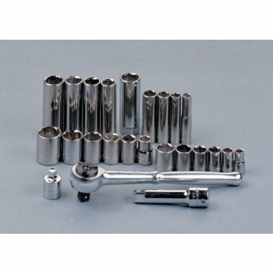 Craftsman Socket Wrench Set Socket Size Range 7 32 In To 1 2 In 4mm To 10mm Square 9tc07 9 Grainger