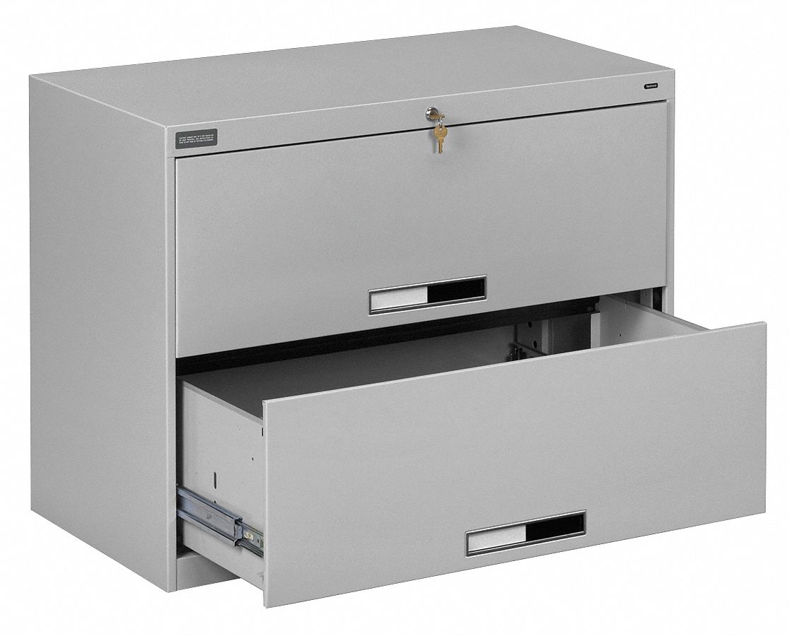 Solid Drawer Front, Lateral, Laterial File Cabinet, 42 in Width, 17 15/ ...