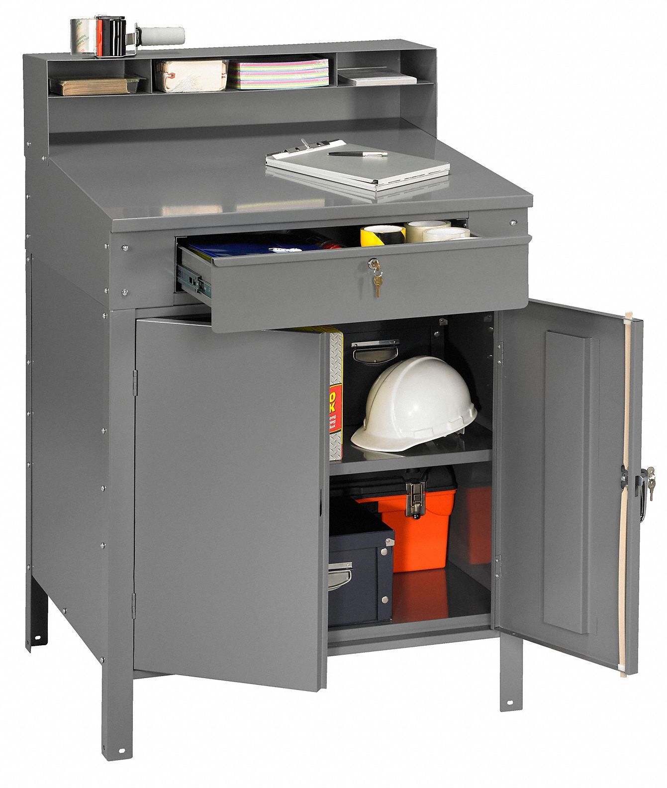 TENNSCO Shop Desk Desk, 34 1/2 in x 29 in x 53 in, 1 Drawers