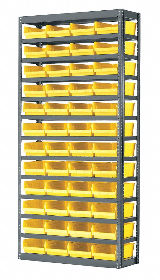 AKROMILS, 36 in x 12 in x 79 in, 1 Sided, Bin Shelving 9TD05