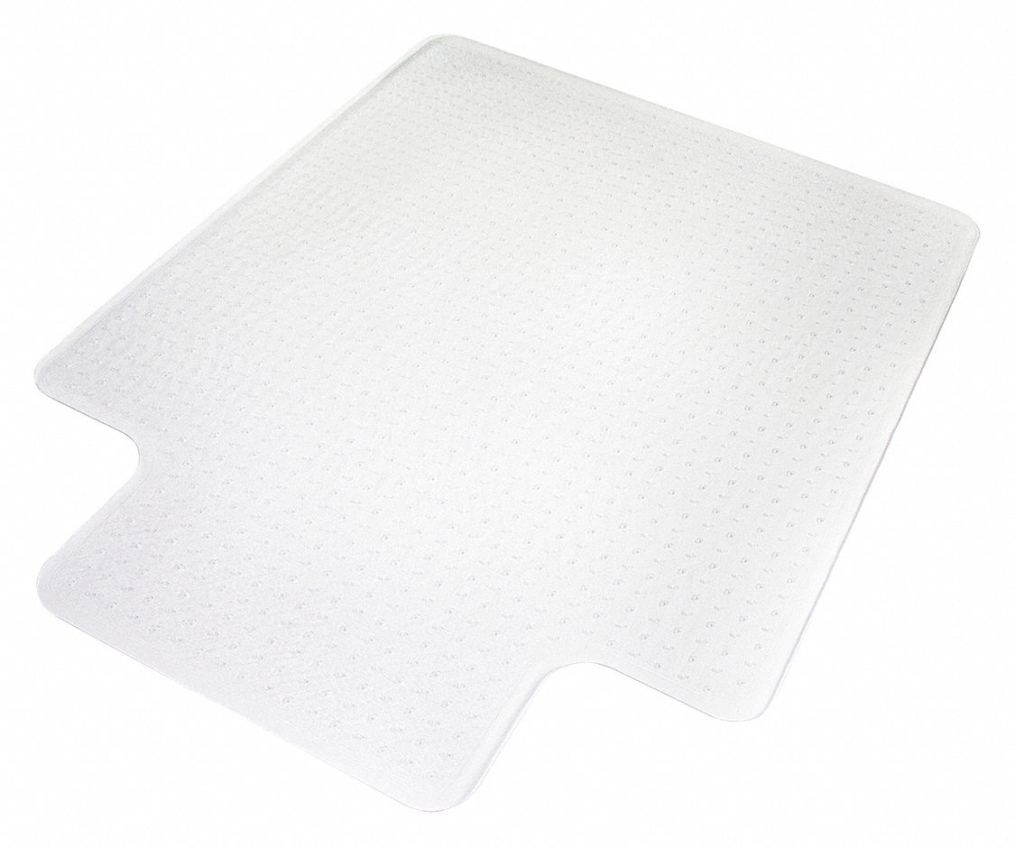 Chair Mat: Traditional Lip, For Carpet with Padding Up to 3/4 in Thick, 60 in x 46 in, Clear