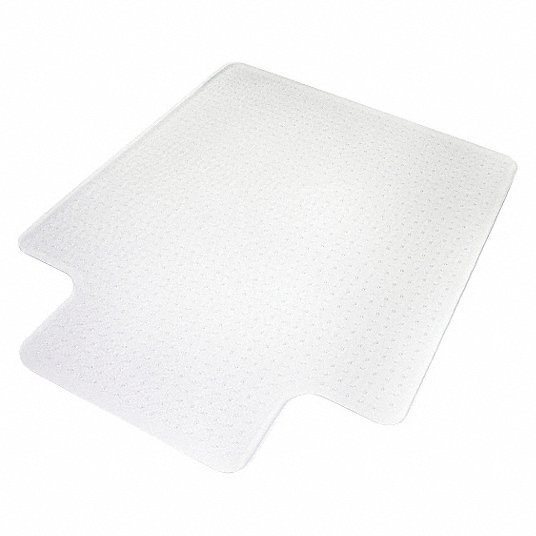 Chair Mat: Traditional Lip, For Carpet with Padding Up to 3/4 in Thick, 60 in x 46 in, Clear