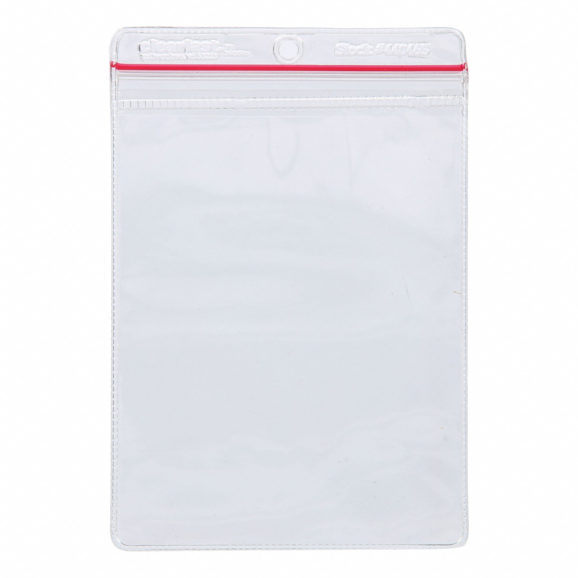 Tag Envelope: Vinyl, 6 1/2 in Ht, 4 1/2 in Wd, Clear, 10 PK