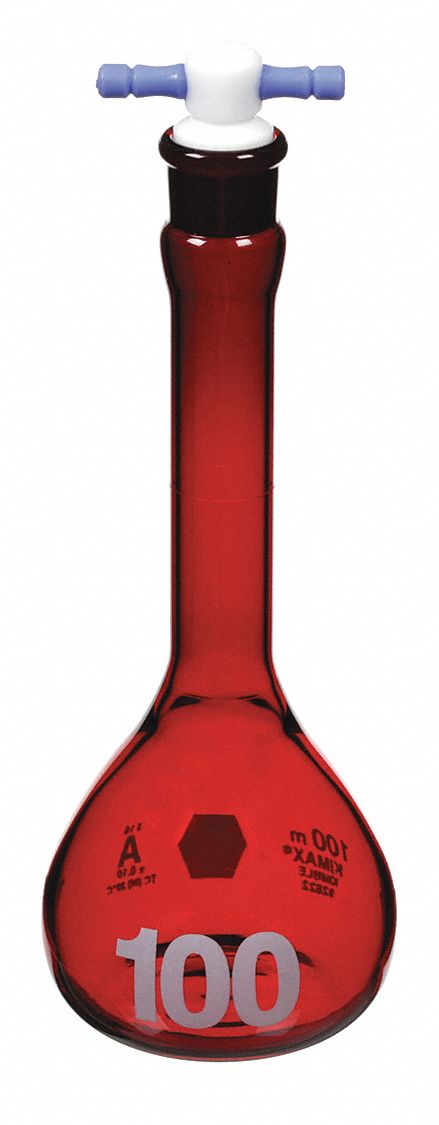 Volumetric Flask, 100 mL, 175 mm H, PK6