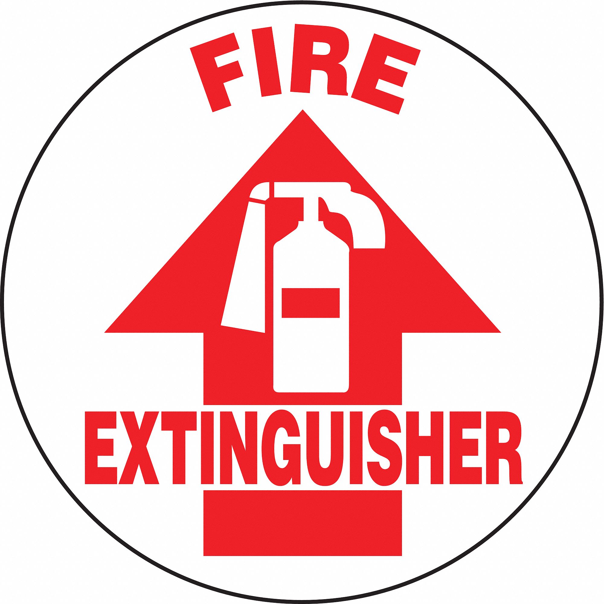 FIRE EQUIPMENT SIGN, NO HEADER, VINYL, 17 IN X 17 IN, ADHESIVE FLOOR, NOT RETROREFLECTIVE