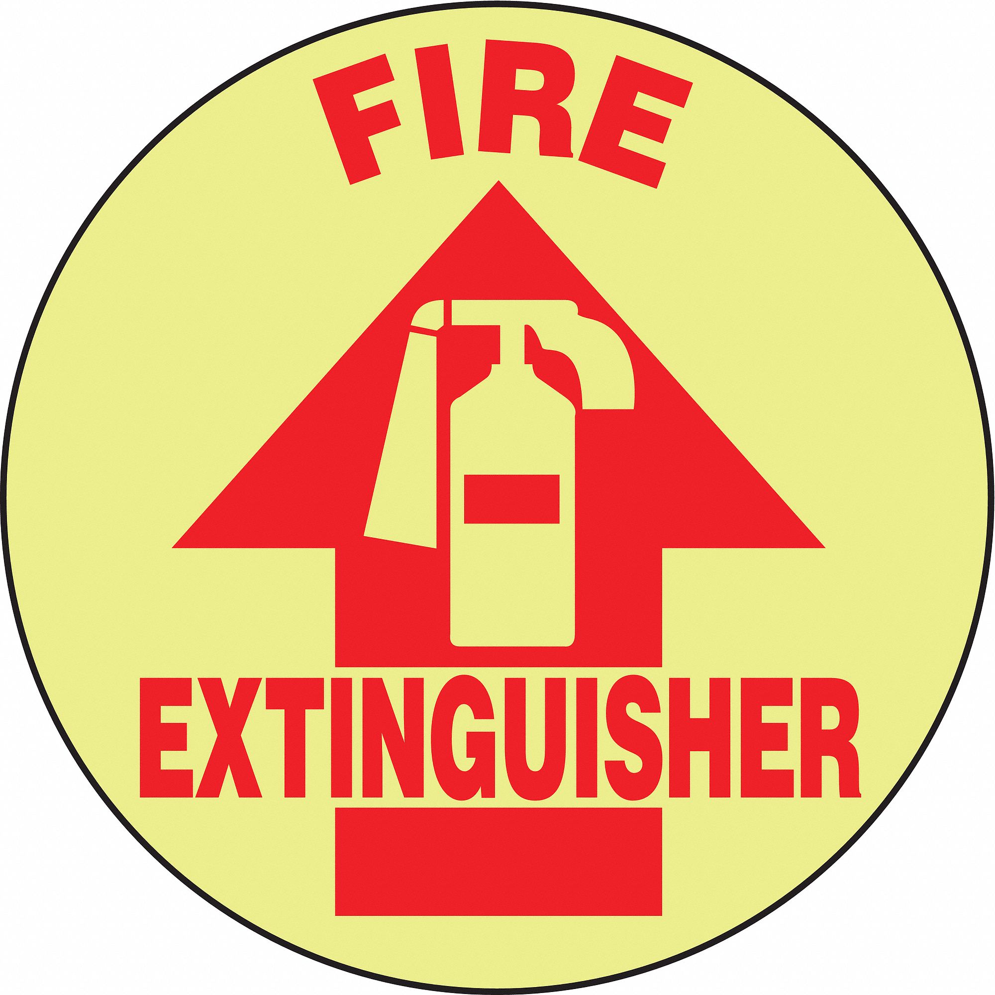 Floor Sign, Self-Adh,17 Dia,Extinguisher
