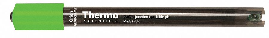 pH Electrode: pH, BNC, Double/Wick, Std, Epoxy, 1 m Cable Lg, Electrodes: pH