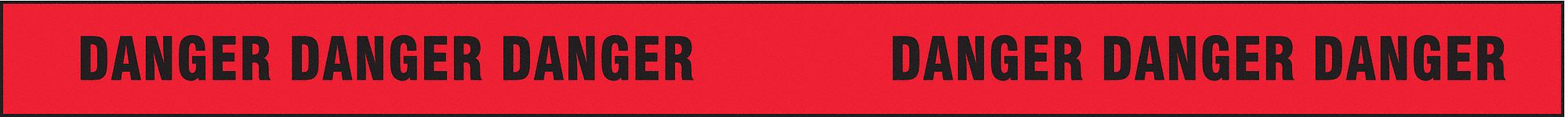 RUBAN BARRICADE, DANGER, NOIR/ROUGE, 500X3 PO / 4 MIL, POLYPROPYLÈNE
