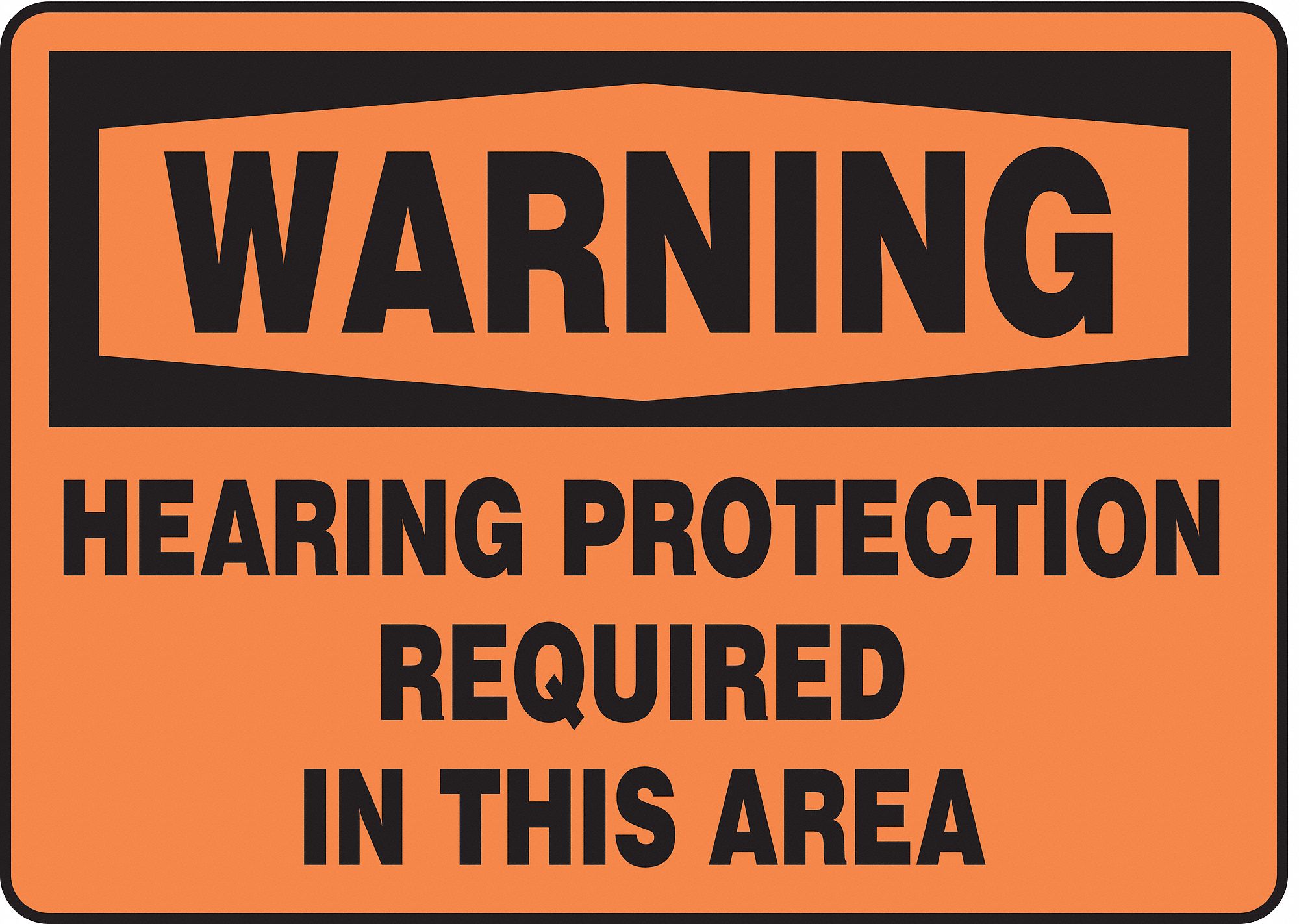 Warning Sign, Hearing Protection Required In This Area, Header Warning ...