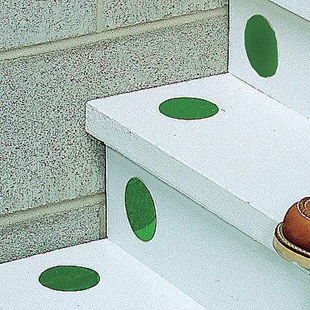 Floor Marking Tape: Circle, Solid, Green, No Legend, 4 in x 3 in, 13 mil Tape Thick, Approved Vendor