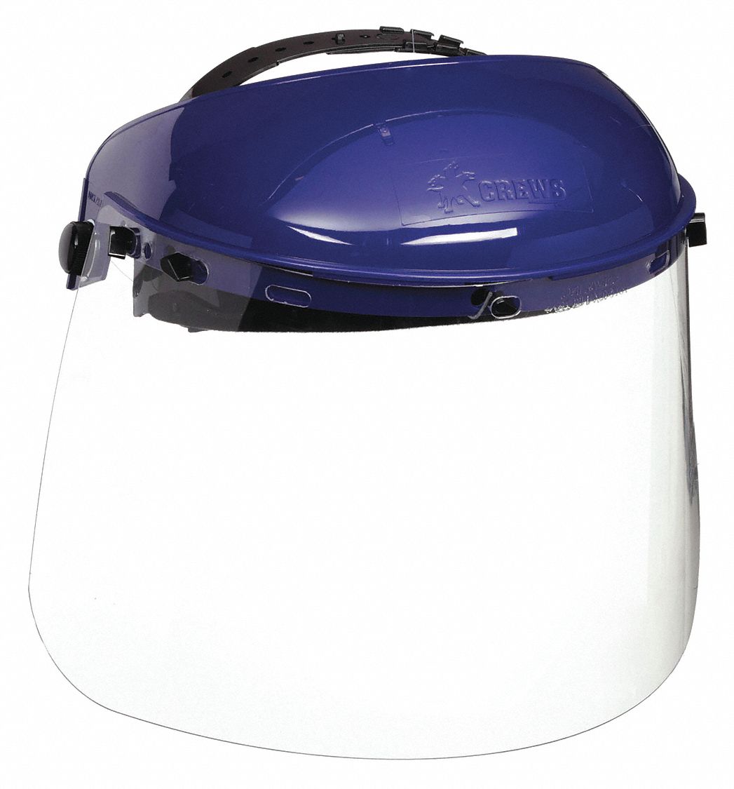 MCR SAFETY, Uncoated, Clear Visor, Ratchet Face Shield Assembly 9TZ55