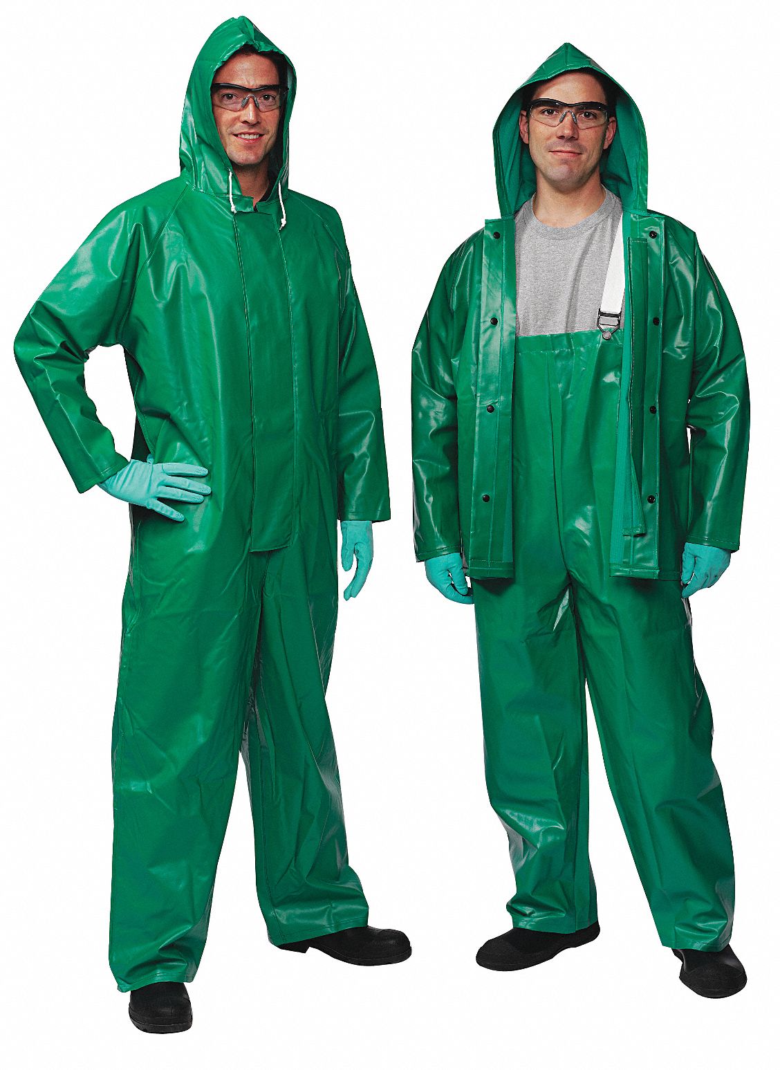 TINGLEY Flame Resistant Rain Jacket: Rain Jacket, L, Green, Snaps with ...