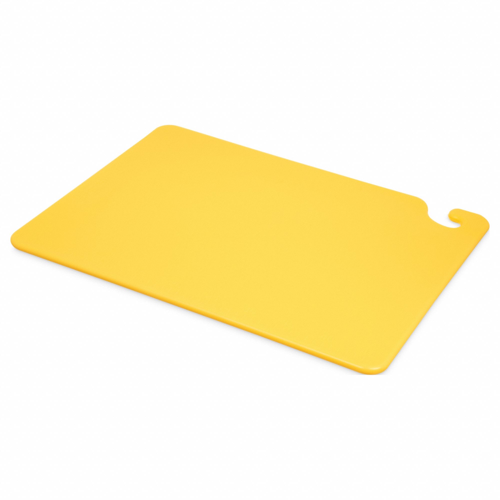 Cutting Board: 20 in Overall Lg, 15 in Overall Wd, Yellow, Co-Polymer, NSF Certified