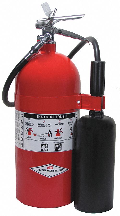 Amerex Fire Extinguisher Carbon Dioxide Bc 10 Lb Capacity 10bc 9u221330 Grainger 