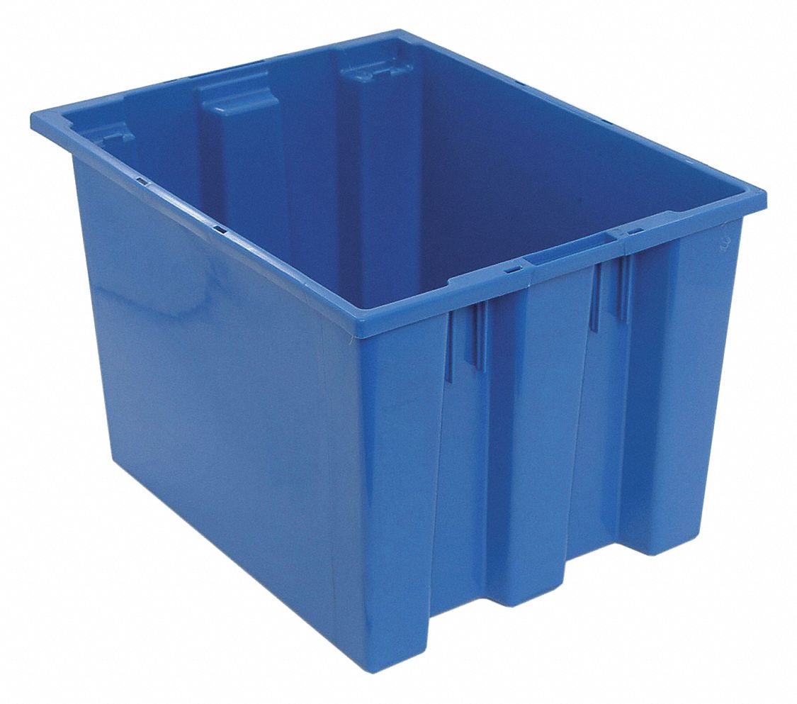 STACK AND NEST CONTAINER, 12.7 GALON, 19½ IN X 15½ IN X 13 IN, BLUE