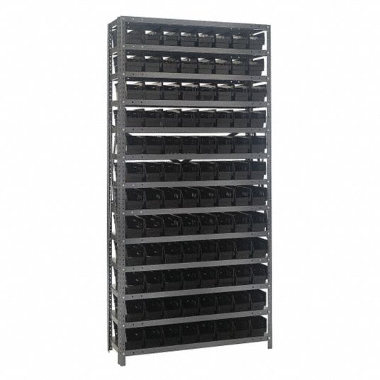 QUANTUM STORAGE SYSTEMS, 36 in x 12 in x 75 in, 1 Sided, Bin Shelving ...