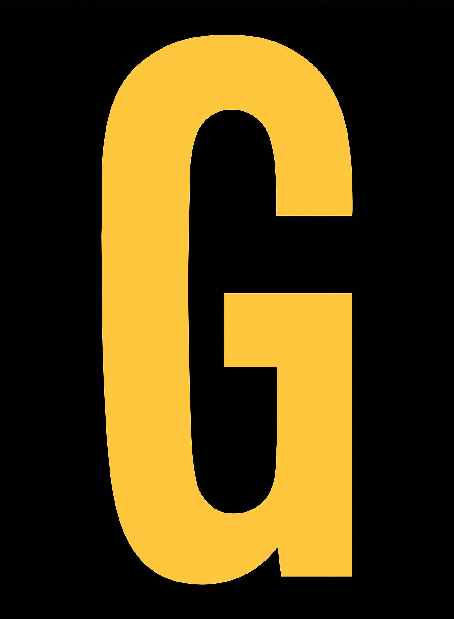 Letter Label: 2 1/2 in Character Ht, Indoor/Outdoor, Engineer-Grade Retroreflective, Yellow, 25 PK