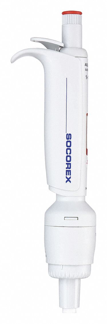 Single-Channel Pipettor: 10 mL Capacity - Max, 0.01 mL Volume Increments, Manual Adj Volume