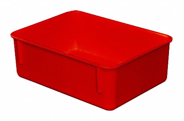 Nesting Tote: 1.5 gal, 11 3/4 in x 8 3/4 in x 4 1/8 in, -60°F to 250°F, Red, Solid