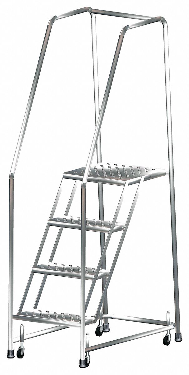 Step Rolling Ladder Perforated Step Tread In Overall Height