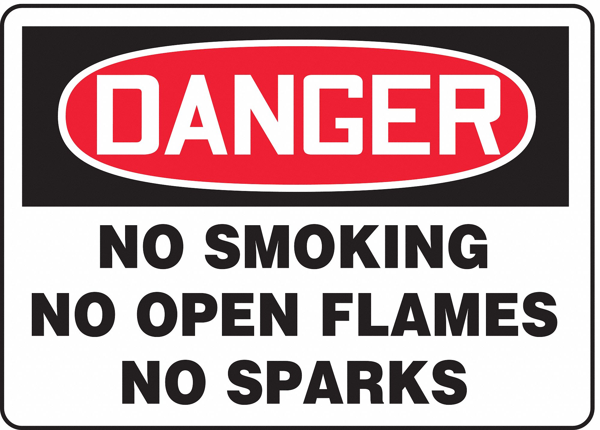 NO SMOKING SIGN, DANGER HEADER, VINYL, 7 IN X 10 IN, ADHESIVE SURFACE, NOT RETROREFLECTIVE