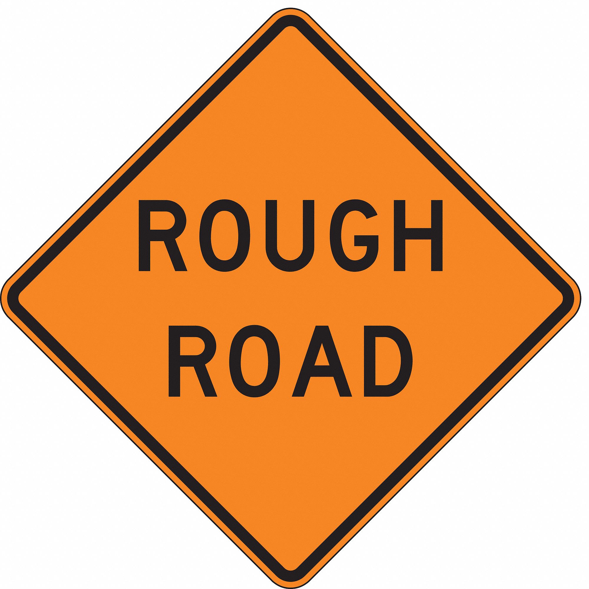 Road Construction Sign: 30 in x 30 in Nominal Sign Size, Aluminum, 0.080 in, W8-8 MUTCD, Orange