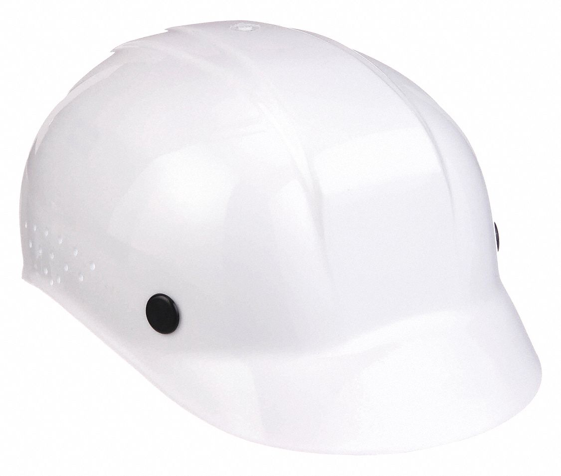 BUMP CAP, HDPE, 4-POINT PINLOCK SUSPENSION, FRONT BRIM, WHITE, SIZE 6½ TO 8