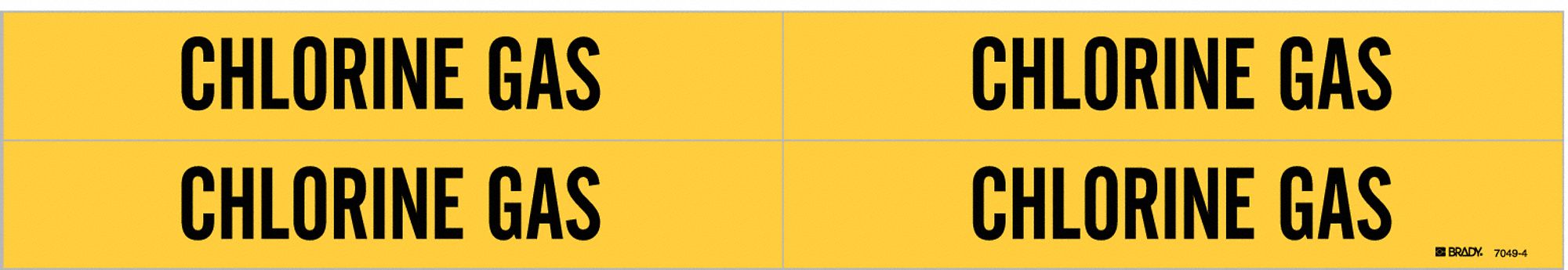 Chlorine Gas, Yellow, Pipe Marker - 9UEG7|7049-4 - Grainger
