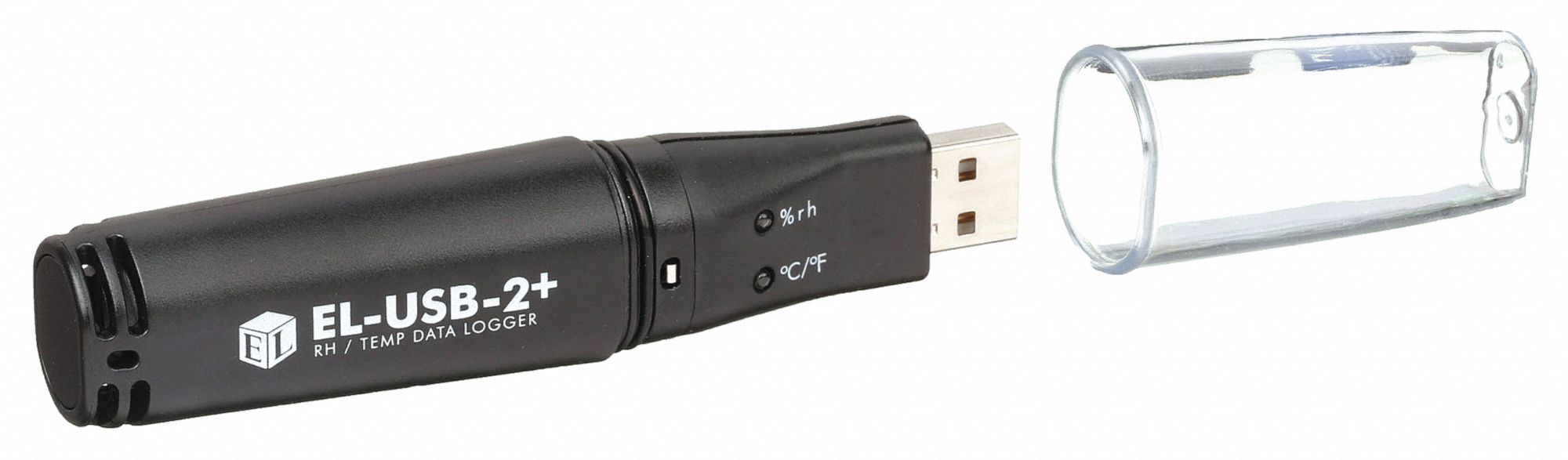 Data Logger: 0%to 100% Relative Humidity Measured, -31°F to 176°F, -35°C to 80°C, EL-USB-2+