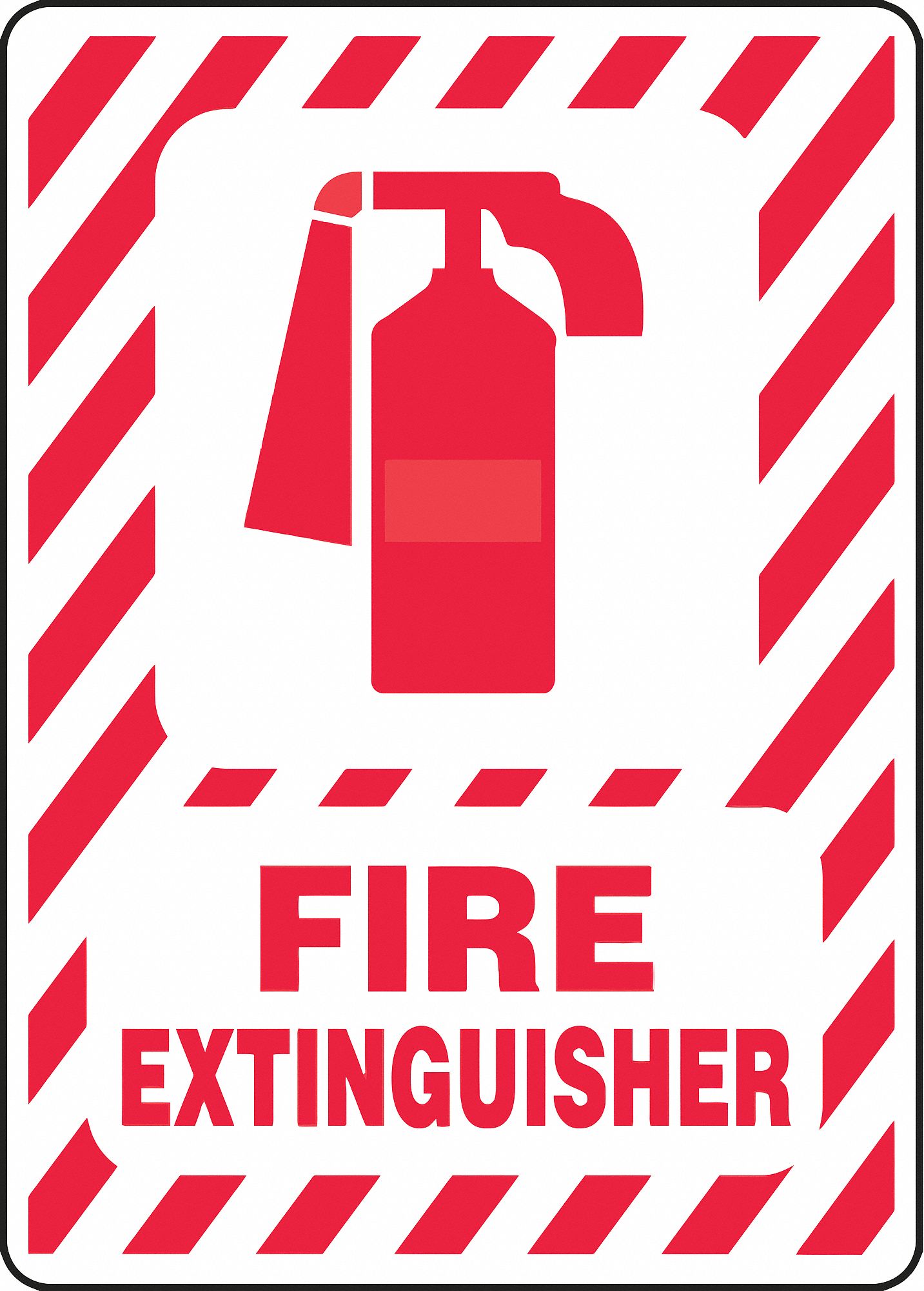 Fire Extinguisher Sign,10 x 7In,R/WHT,AL