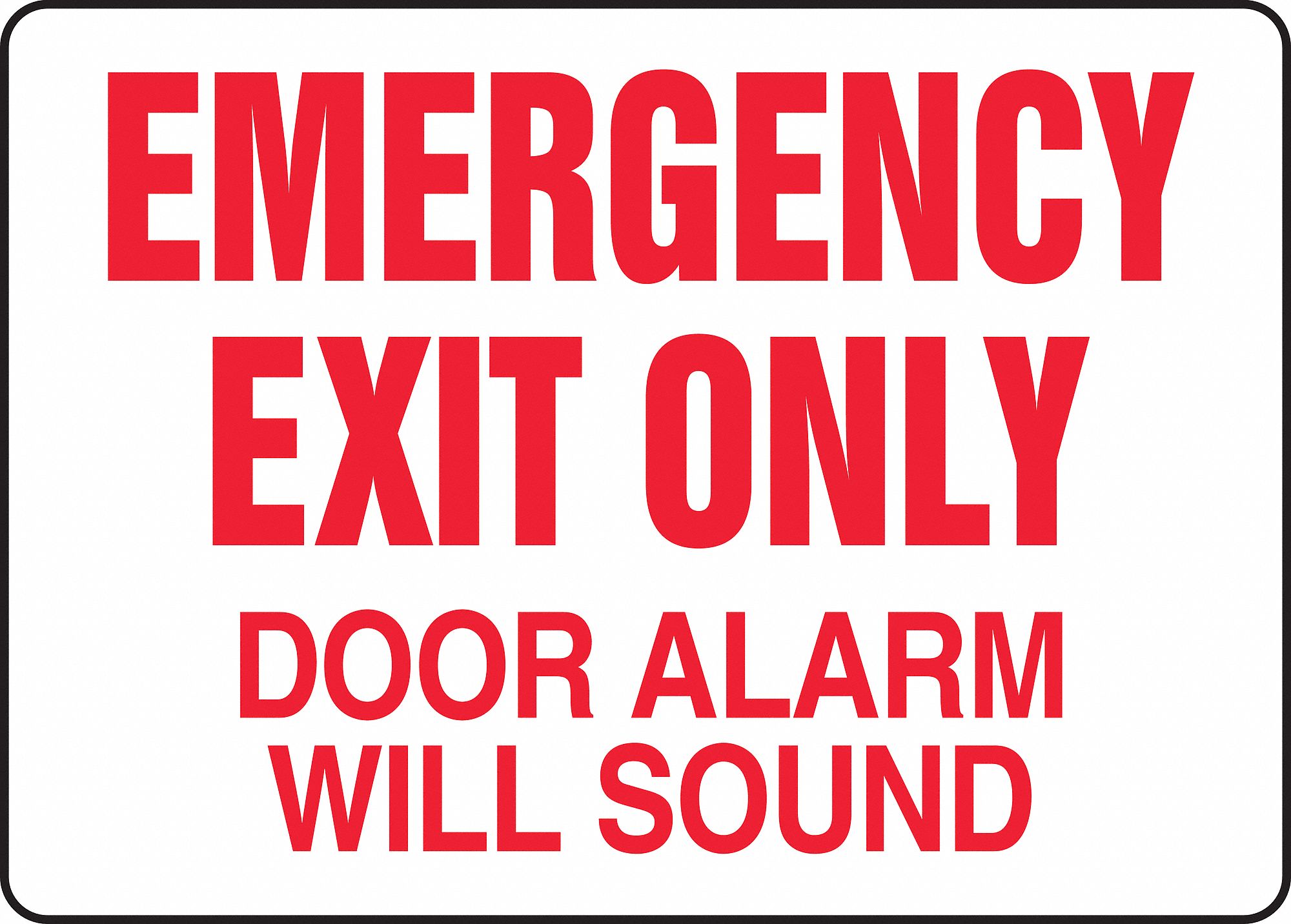 Fire Exit with Alarm Sign,10 x 14In,AL