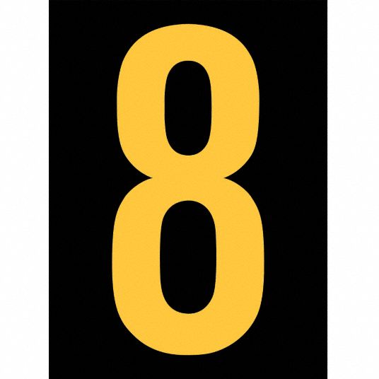 stranco inc reflective number label 8 reflective yellow