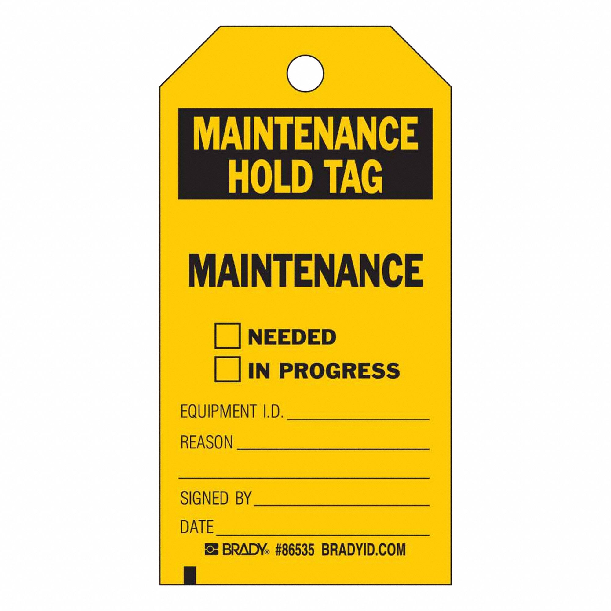 Tag: 3 in Wd, 5 3/4 in Ht, Polyester, Black/Yellow, English, Write on Surface