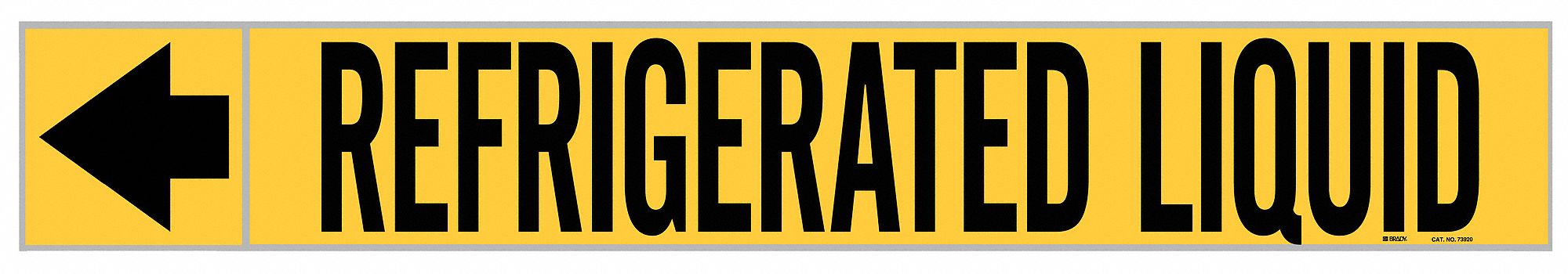 Pipe Marker: Refrigerated Liquid, Yellow, Black, Fits 2 1/2 to 6 in Pipe O.D., 25 Pipe Markers