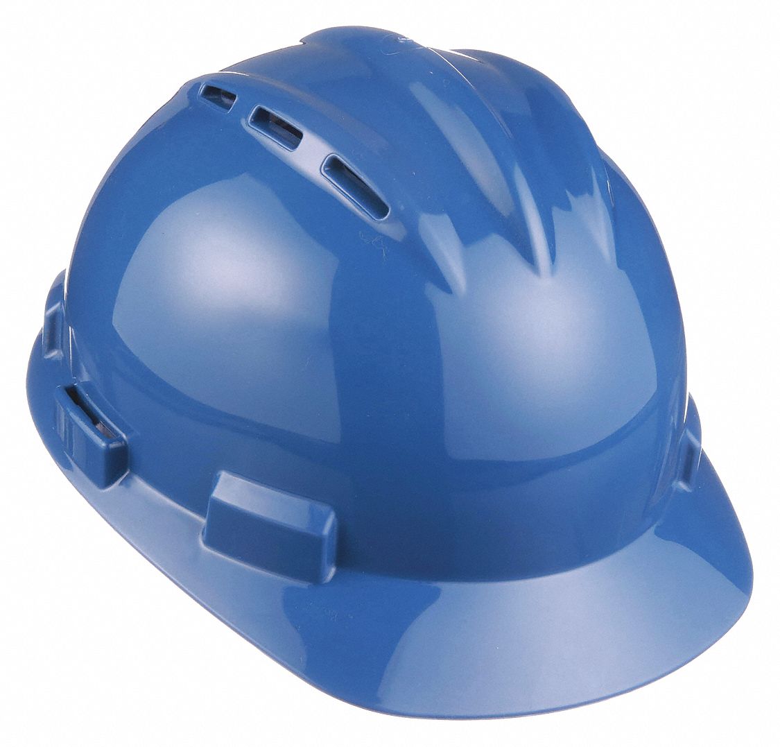 Blue, No Graphics, Hard Hat - 9W555|62KBR - Grainger