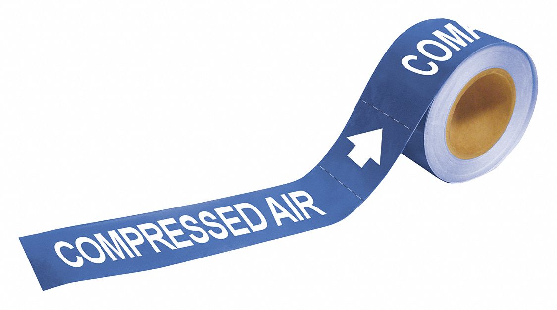 Compressed Air, Blue, Pipe Marker 9W81020415 Grainger