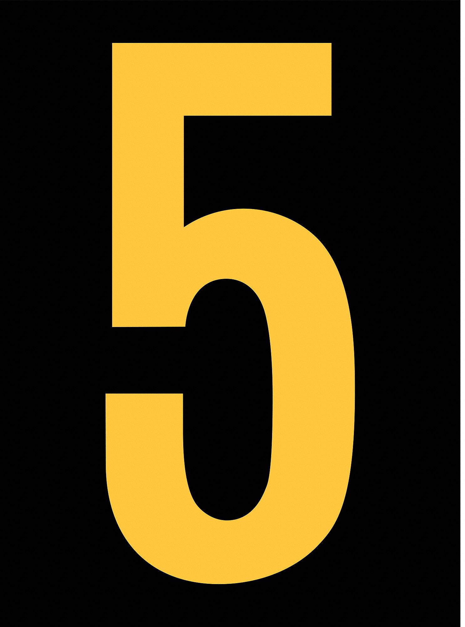 Number Label: 2 1/2 in Character Ht, Indoor/Outdoor, Engineer-Grade Retroreflective, Yellow, 25 PK