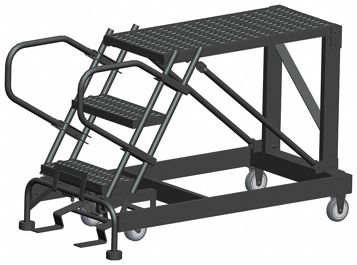 BALLYMORE, 3 Steps, 30 in Platform Ht, Rolling Work Platform 9WAT2
