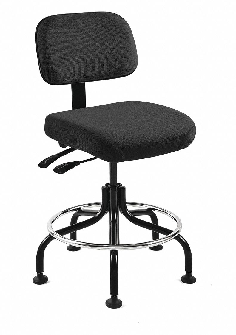 BEVCO Drafting Chair, Drafting Chair, Black, Fabric, 20 in to 25 in