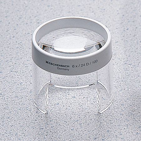 Stand Magnifier: 6X, 300 mm Focal Distance, 1.96 in Lens Dia, 23D Diopter