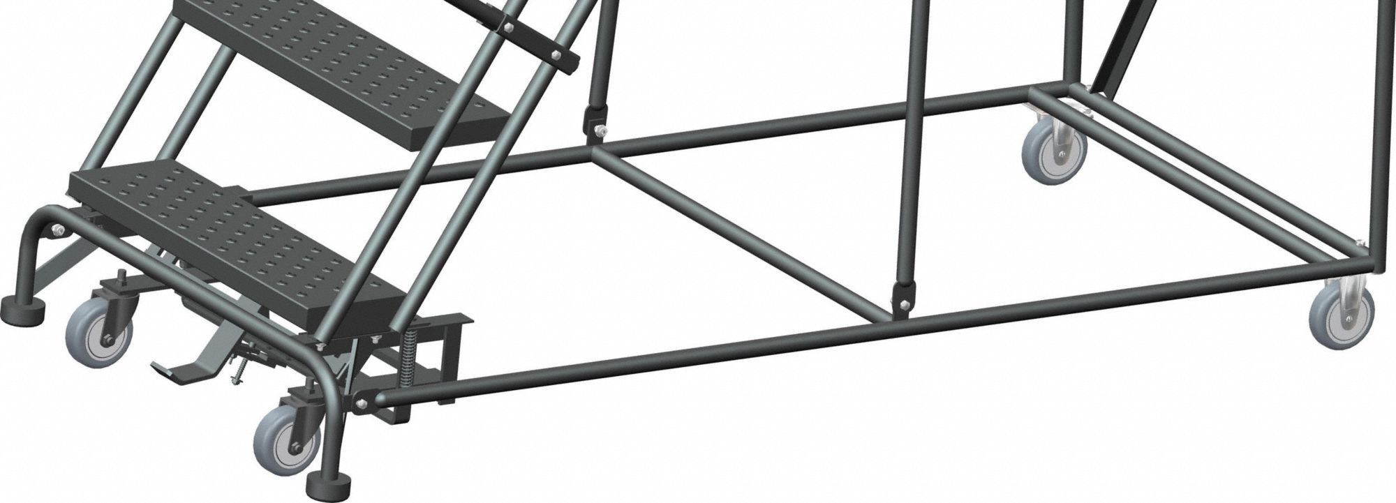 BALLYMORE 10-Step Slope Lockstep Rolling Ladder, Perforated Step Tread ...