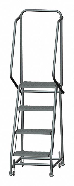 Rolling Ladder, Steel, 38 In.H