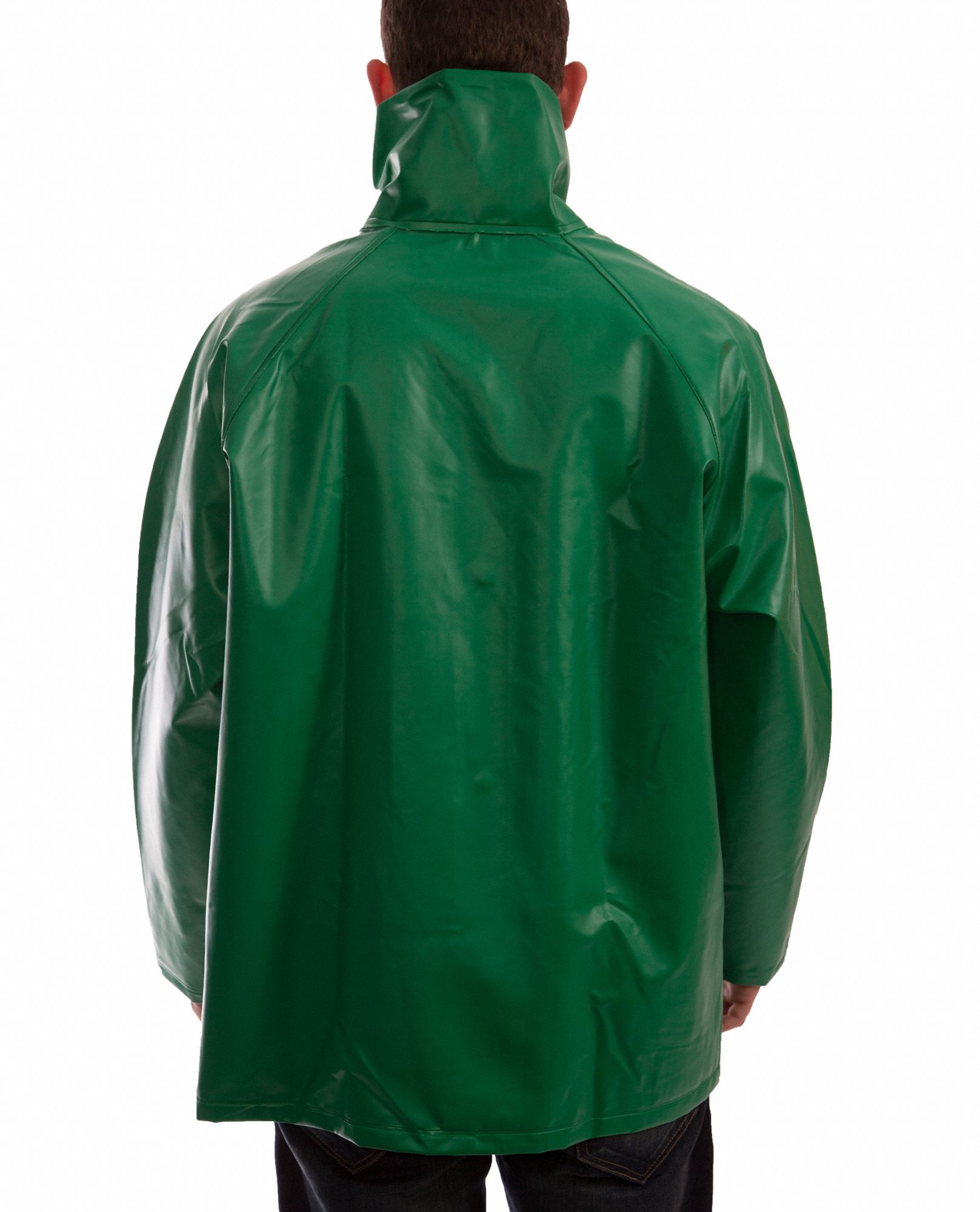 TINGLEY Chemical Splash Jacket Rain Jacket, 4XL, Green, Snaps with