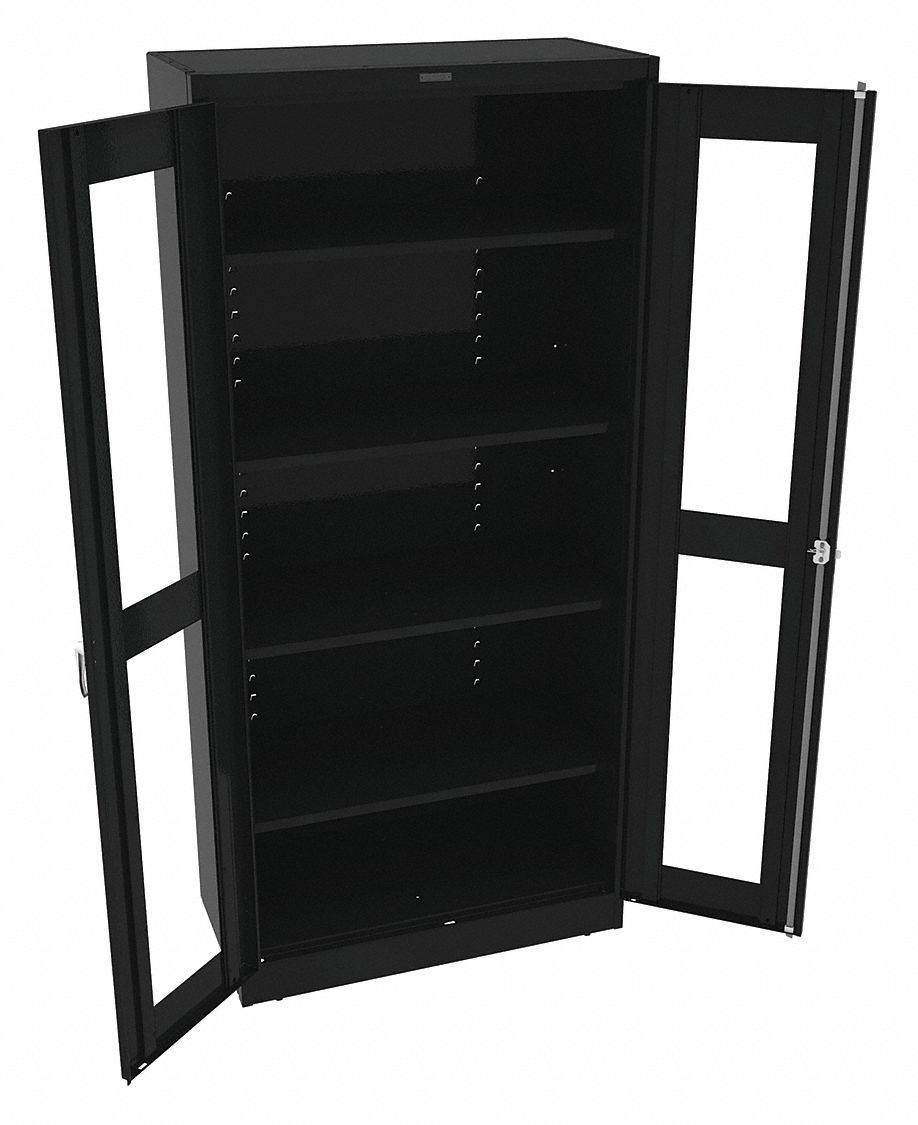 STORAGE CABINET, 36 X 18 X 78 IN, LEVELING, 4 ADJUSTABLE SHELVES, SWING HANDLE/KEYED