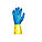 CHEMICAL-RESISTANT GLOVES, BLUE, YELLOW, 28 MIL, 13 IN LENGTH, SIZE 8