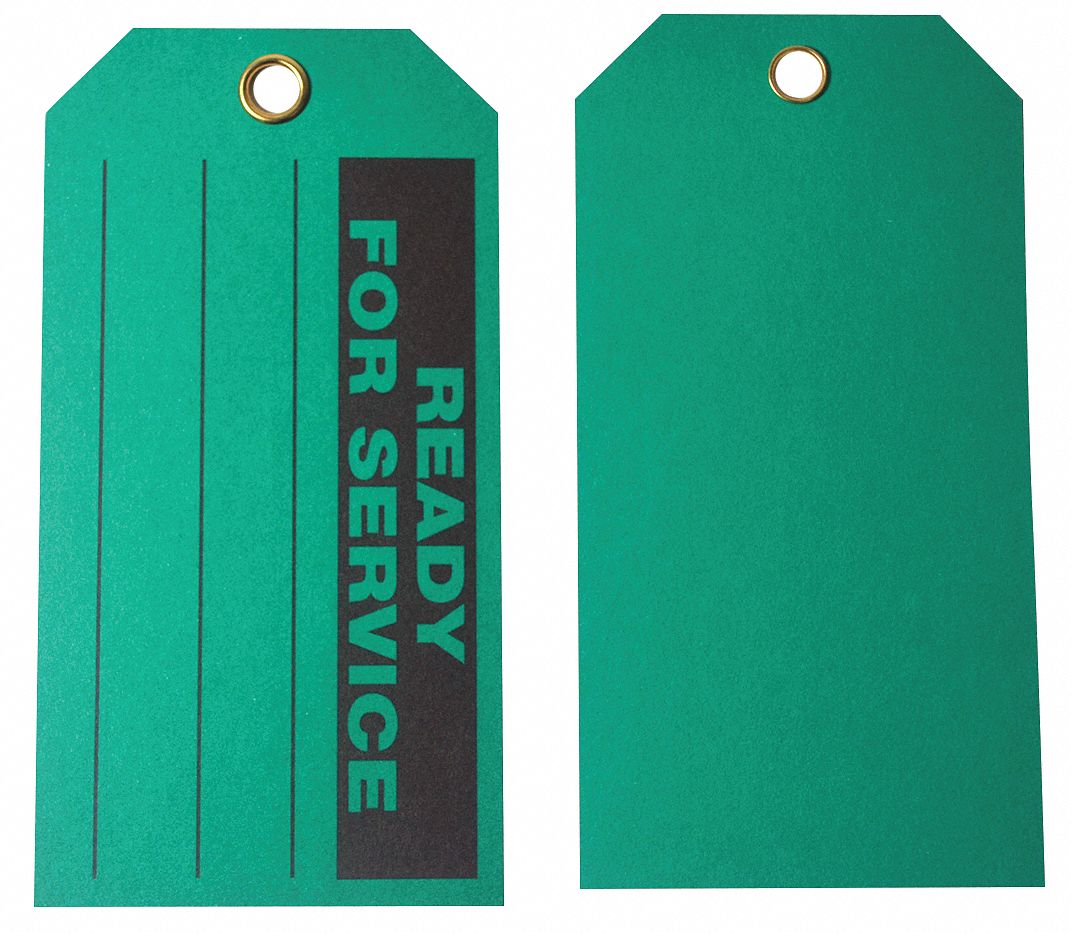 GRAINGER APPROVED Ready For Service Tag Ready For Service, Ready For