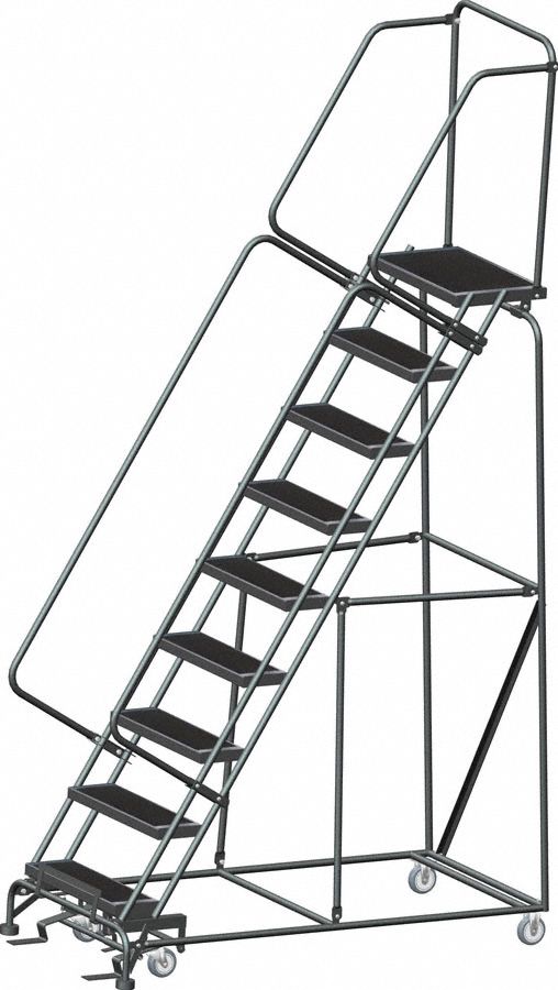 BALLYMORE Rolling Ladder 90 in Platform Ht, 14 in Platform Dp, 24 in