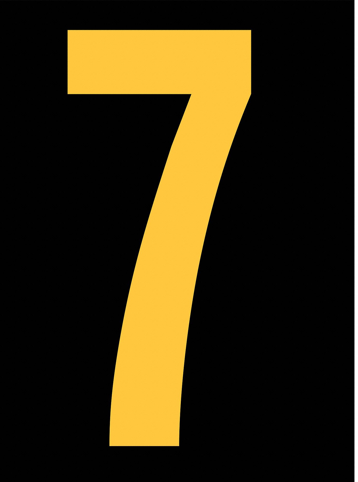 STRANCO INC Reflective Number Label, 7, Reflective Yellow on Black, 2 1 ...