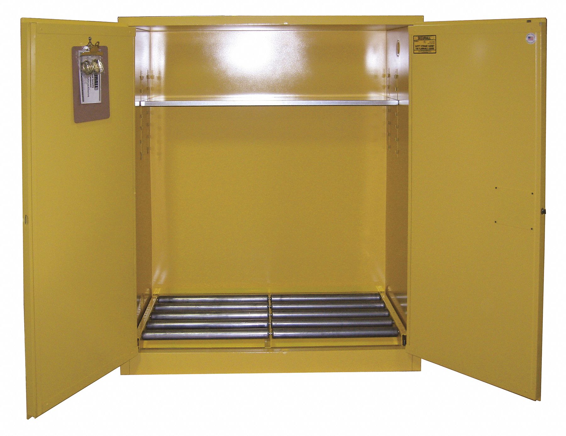 Securall 2 55 Gal Hazardous Waste And Drum Storage Cabinet Manual Safety Cabinet Door Type 65 Height 9wz07 W1080 Yellow Grainger