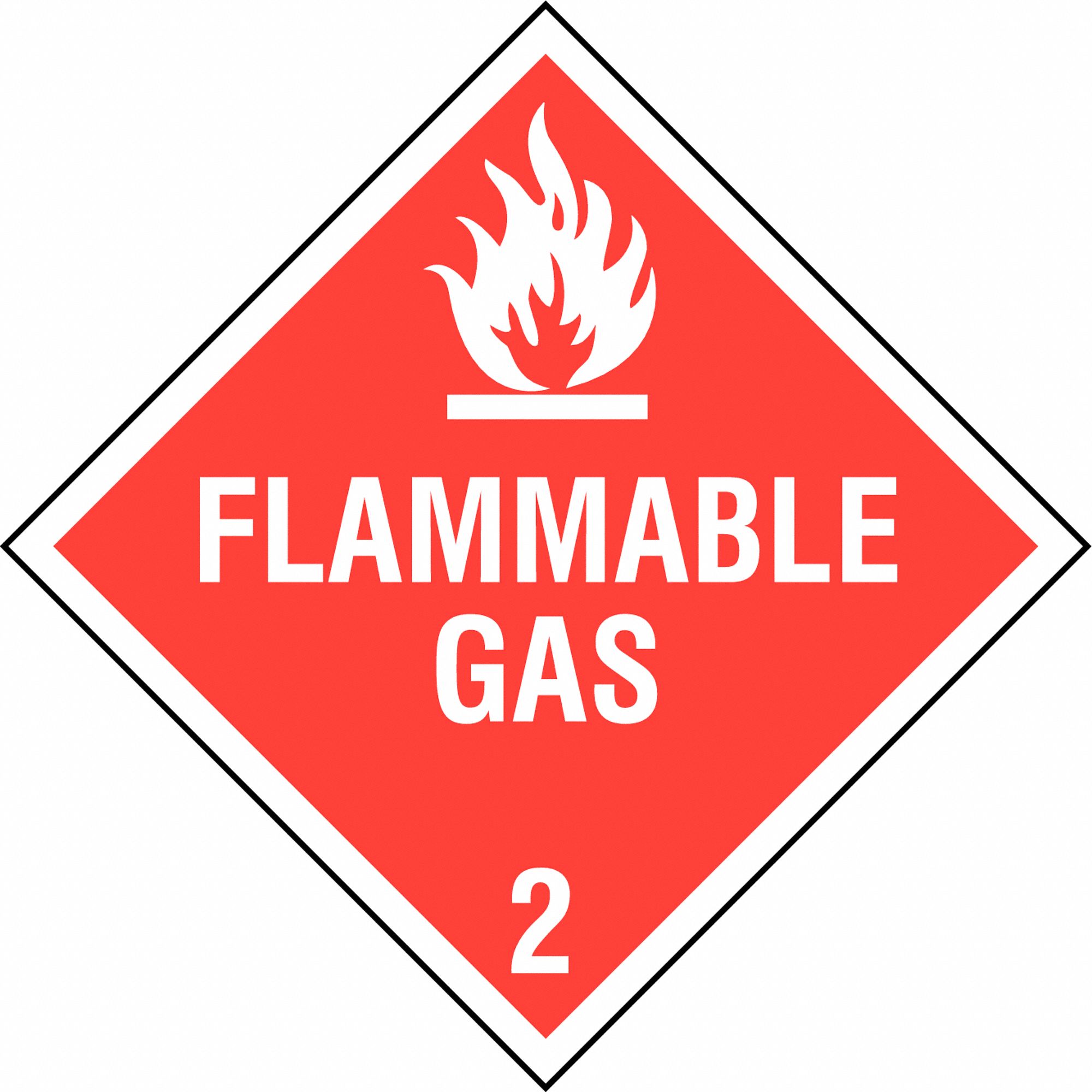 Flammable Gas 10 3 4 In Label Wd DOT Container Placard 9LUF2 DOTP